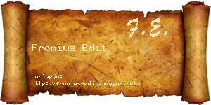 Fronius Edit névjegykártya