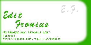 edit fronius business card